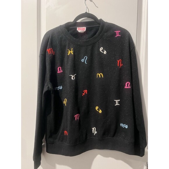kate spade Black Sweatshirt with Colorful Zodiac Symbols - Picture 5 of 10
